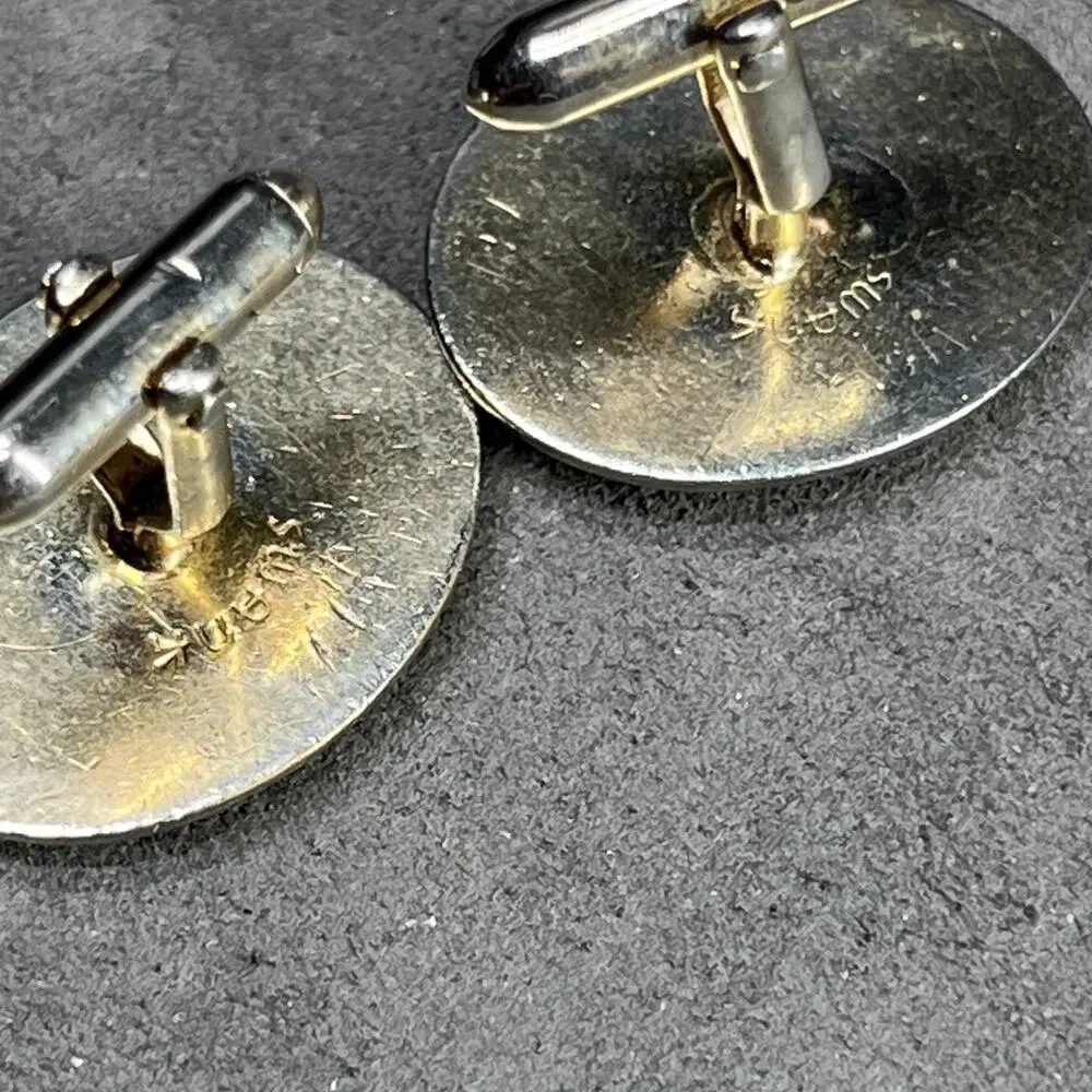 Vintage Swank Spanish Damascene Cufflinks Ornate Design